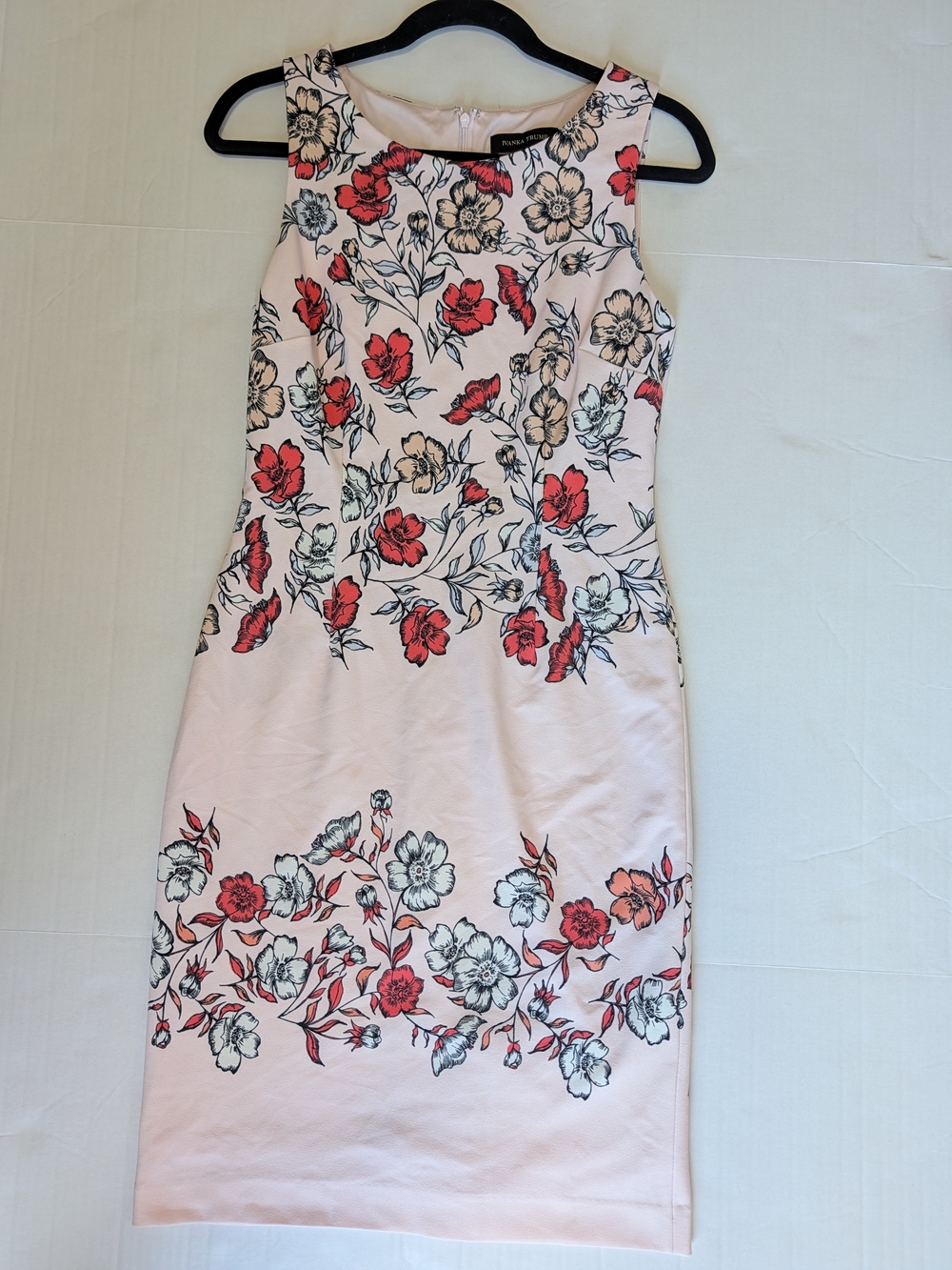 Ivanka Trump Floral Pink Sheath Dress Wedding Formal Party Career, 8